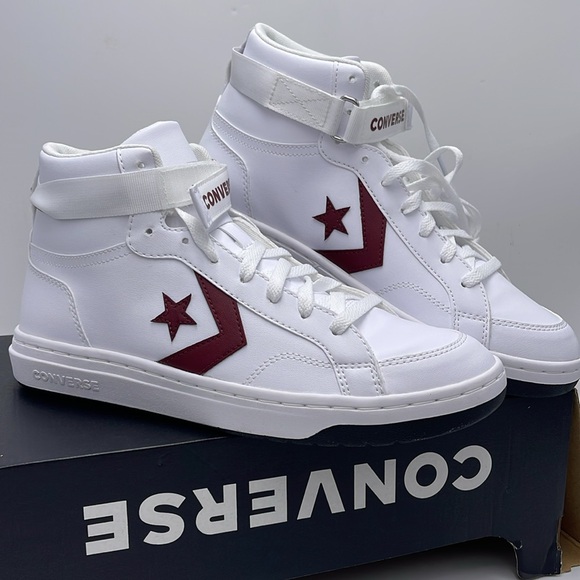 Converse Men’s PRO BLAZE V2 MID WHITE/CHERRY DAZE/WHITE A06627C Sneakers - Picture 8 of 16
